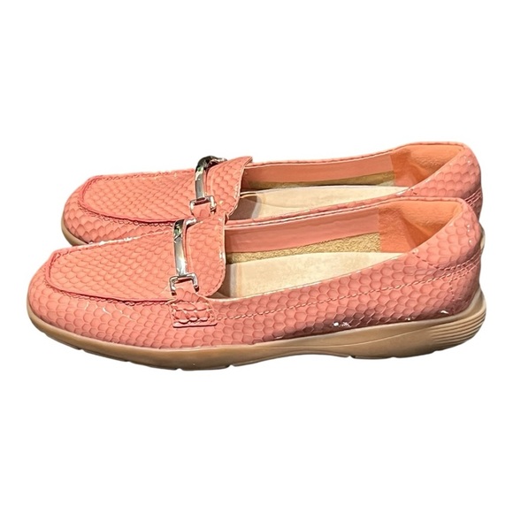 Easy Spirit 9M Paula Loafer Pink Croc Embossed Patent Leather Slip-On Shoes - Picture 5 of 7